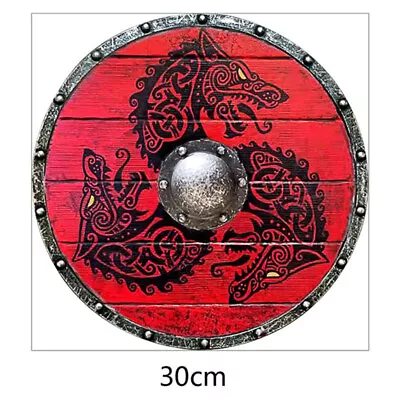 £19.60 • Buy Battle Pattern Viking Shield Ornaments Bar Wall Decor Warrior Wooden Shield
