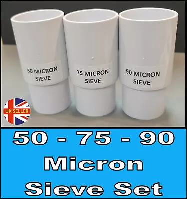 50 75 90 Micron Nylon Mesh Stackable Sieve Set Strainer Home Brew Filter Food • £15.99