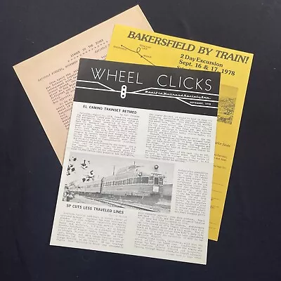 Wheel Clicks Pacific Railroad Society Monthly Newsletter Journal 1978 September • $12.99