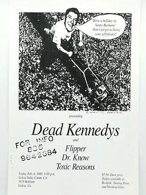 $14.95 • Buy Dead Kennedys Flipper Dr Know Goleta Ca 1983 Hardcore Punk Rock Concert Poster