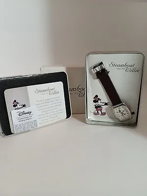 Disney Steamboat Willie Since 1928 Watch With Tin Box And Papers • $24.99