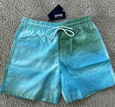 NWT 100% Authentic Vilebrequin MOOREA Swim Trunks - BLUE GREEN - L - MEN - LARGE • $125