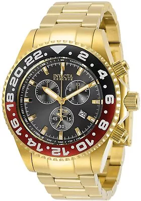 Invicta 44mm Reserve Grand Pro Diver Swiss ETA Chronograph Gold Tone SS Watch • $149.99