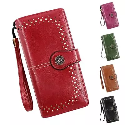 Ladies Large Capacity Leather Wallet Long Purse Phone Card Holder Case Clutch UK • £5.99