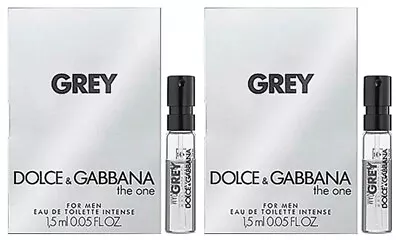 Dolce & Gabbana THE ONE GREY Eau De Toilette INTENSE .05oz Sample Vial -Lot Of 2 • $11.90