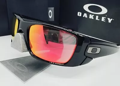 Custom OAKLEY Polished Black FUEL CELL +(aftermarket) Fire POLARIZED Sunglasses • $89.99