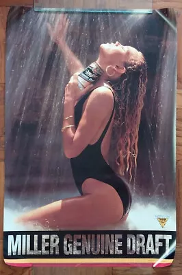 1990s Miller Genuine Draft MGD Beer Vintage Poster 20x30 Swimsuit Waterfall Girl • $19.99