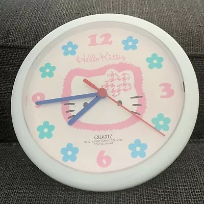1998 Sanrio Hello Kitty Vintage Wall Clock Tokyo Japan Tested Working • $16