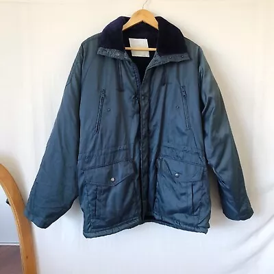 VINTAGE Mens Size M Navy Blue Winter Puffer Zip Up Ski Jacket Parka Windbreaker • $42