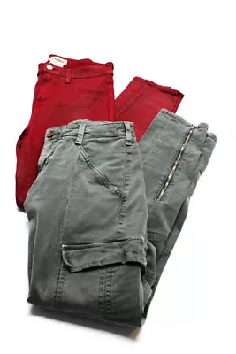 L'Agence J Brand Womens Jeans Cargo Pants Red Green Size 26 27 Lot 2 • $41.48