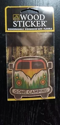 Gone Camping ~ VW Bus ~Water Bottle ~ Laptop ~ Tumbler ~Wood Sticker Decal ~ USA • $4