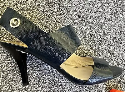 Michael Kors Navy Patent Strappy Heels Women Sandals Size 9 • $17