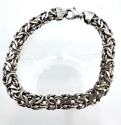 Milor Italy Sterling 925 7mm Byzantine Chainmaille Bracelet 7.5 Inch • $45