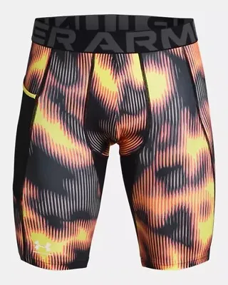 Under Armour Heatgear Long Printed Compression Men's X-Large Shorts- 1380919 743 • $35