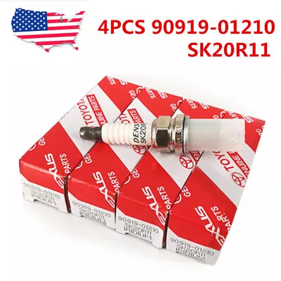 $14.69 • Buy 4X Iridium Spark Plugs 90919-01210 SK20R11 ForToyota Camry RAV4 Avalon FAST SHIP
