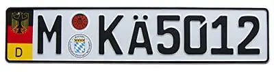 Euro License Plate European German Munich Car Vehicle Tag Embossed Random Number • $29.99