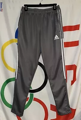 Adidas Track Pants Mens Medium Gray Tapered Athletic Training Soccer • $14.97