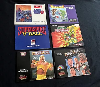 Lot Of 6 Nintendo NES Manuals - Mega Man 3 Rampage TMNT II WWF Wrestlemania • $64.95