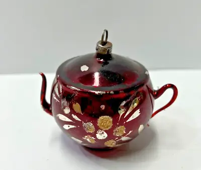 Vintage Mercury Glass Tea Pot Christmas Ornament Germany Very Rare • $45