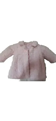 Pink Chic 12 Mths MAYORAL Girl's Coat. Poppers And Bow. Used. In Great Condition • £8.50