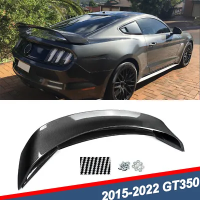 For 2015-22 Ford Mustang GT350 GT350 R Style Trunk Spoiler Carbon Fiber Style US • $138.99