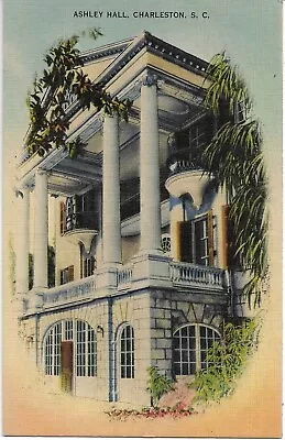 Ashley Hall Postcard Vintage Linen Charleston SC Colourpicture 1940s Unposted • $6.99