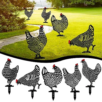 Garden Ornaments Chicken Yard Art Garden Backyard Lawn Decor Gift Easter Decor • £3.95