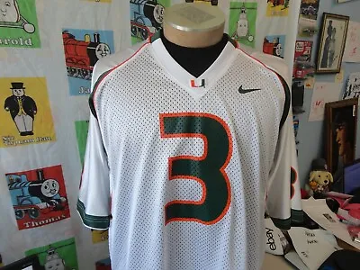 Miami Hurricanes Football Jersey #3 XL Nike Team Authentic • $37.99