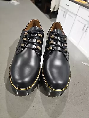 New Sz 7 (38) Women Dr Martens Leona Lo Vintage Smooth Leather Heel  Black • $84.99