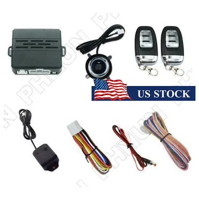 Car One Key Remote Start System Ignition Engine Start Button Vibration Alarm Kit • $33.92