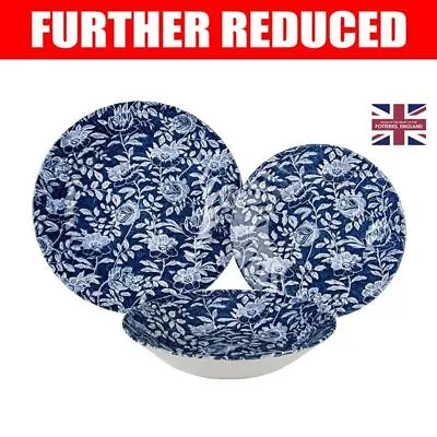 Queens By Churchill - Peony Chelsea Deep Blue 12pc Dinner Set (Made In England) • $69