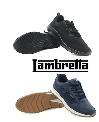 Mens Lambretta Walking Running Sports Gym Exercise Smart Lace Up Trainers Shoes • £23.99