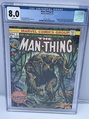 Man-Thing #1 (1973) 2nd App. Howard The Duck In CGC 8.0 Very Fine • $189.99