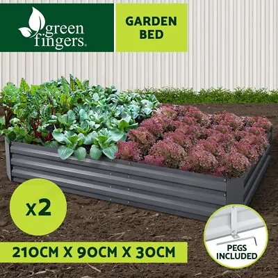 Greenfingers 2x Garden Bed 210x90cm Planter Box Raised Container Galvanised Herb • $85.95