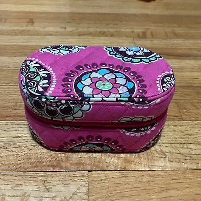 Vera Bradley Hard Oval Jewelry Case/Box In Pink Cupcakes • $16.99