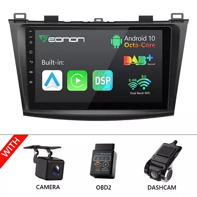 CAM+OBD+DVR+For Mazda 3 10-13 9  Car Radio Stereo GPS Navigation CarPlay Android • $219.99