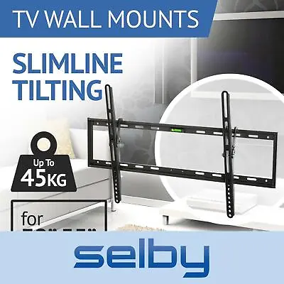 $25 • Buy TV Bracket Wall Mount Slimline Tilting LCD LED 32 39 40 43 49 50 55 Inch Selby