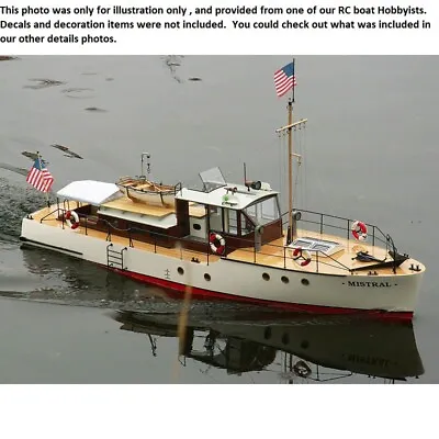 RC Model Boat Mistral Motor Yacht - FRP Hull And Plywood Boat Kit (DIY Boat) • $228.85
