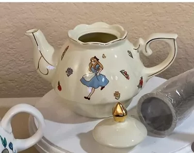 Teapot Alice And Rabbit Teapot Porcelain 12 Oz With Infuser Teapot Party • $47