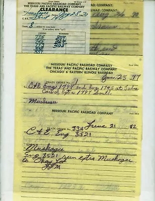 Missouri Pacific Railroad Train Orders (18) Muskogee Oklahoma  1965-1982. • $9.99