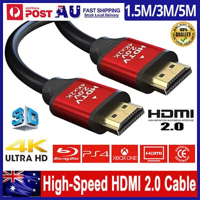 Premium 4K HDMI Cable V2.0 Ultra HD XBOX PS4 PS5 TV High Speed 3D HEC ARC 1.5-5M • $21.99