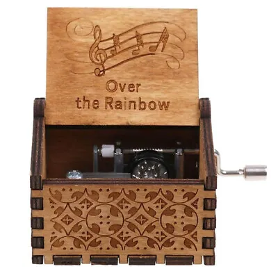 Hand-Cranked Engraved Over The Rainbow Music Box Musical Boxes • £6.53