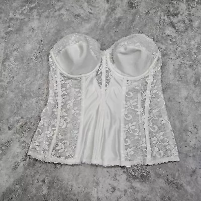 Vtg Carnival White Lace Padded Strapless Corset Bustier Sz 38b Underwire  • $22.99