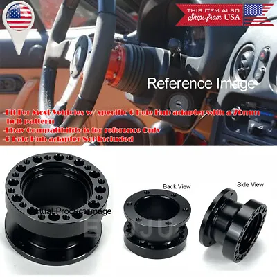 2  Black Steering Wheel 6 Holes Hub Extender Extension Spacer For Honda Acura • $21.84