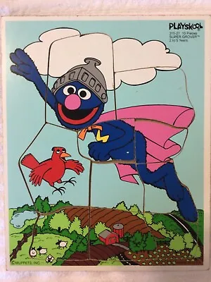 Vintage PLAYSKOOL Puzzle Wooden MUPPETS  Super Grover  315-27 • $5.95