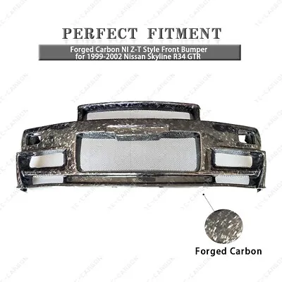 Forged Carbon NI Z-T Style Front Bumper For 1999-2002 Nissan Skyline R34 GTR • $2000