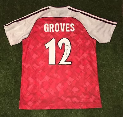£117.99 • Buy PERRY GROVES - SIGNED Arsenal FC Shirt 1990/1991 **COA*