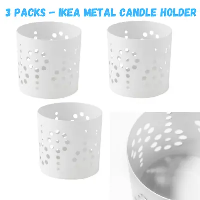 Metal Holder Cup IKEA VACKERT Decoration For Candle Flower/white 8 Cm (Set Of 3) • $14.59