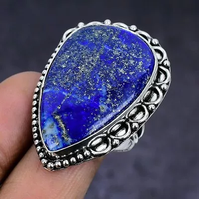 Lapis Lazuli Gemstone 925 Sterling Silver Gift Jewelry Ring Size 10 For Her V217 • $9.99