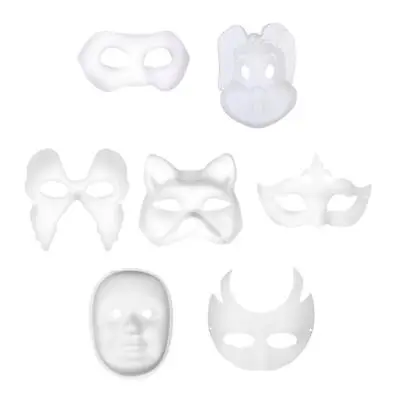 DIY Masquerade Mask Adjustable Unpainted Kids Craft For Dance Party Costume • £3.77